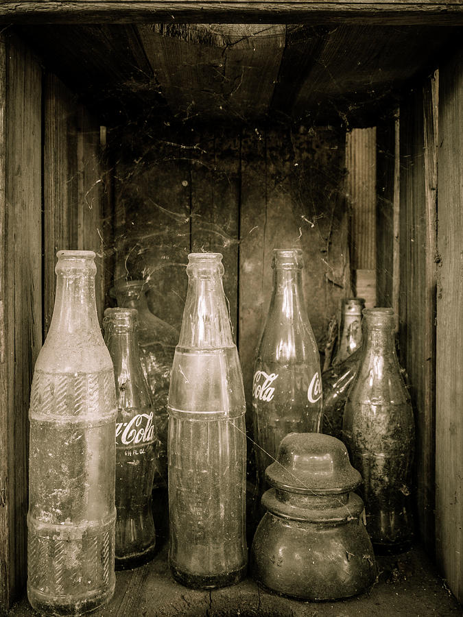 Bottles in a Box at Island Grove Shell Station, Florida Photograph by Dawna Moore Photography