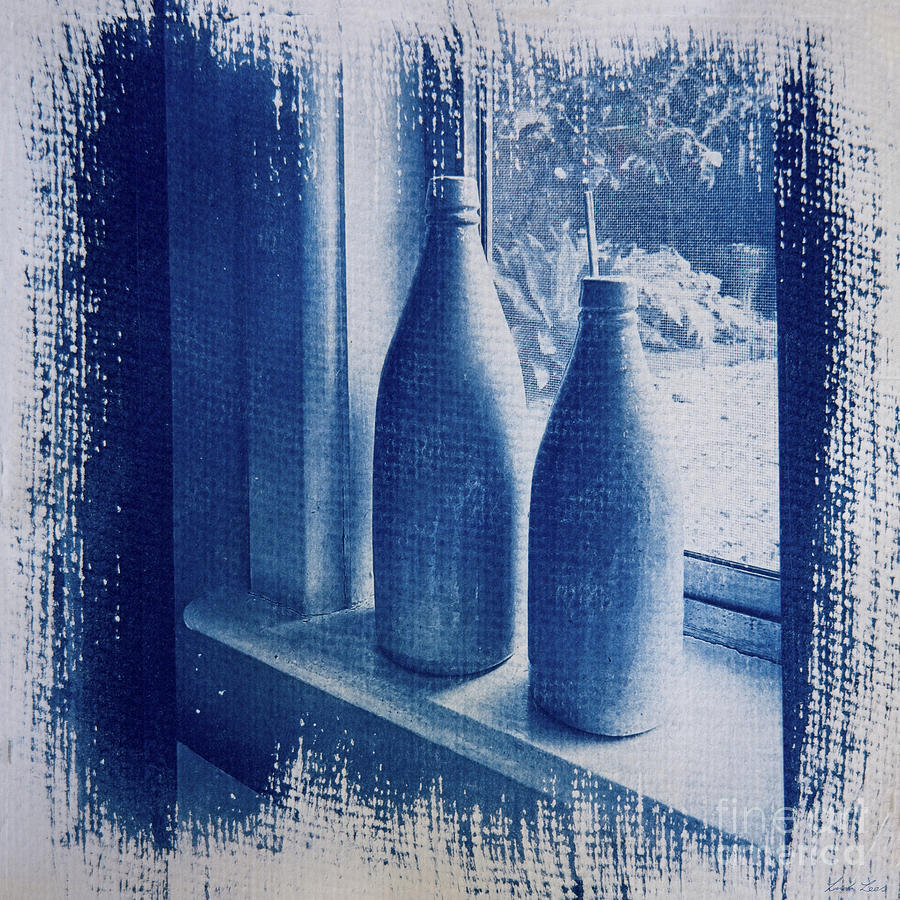 Bottles on a window sill Photograph by Linda Lees