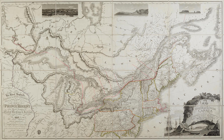 Bouchette Joseph 1744 1841 Map of the Prov nces of Upper Lower Canada w ...