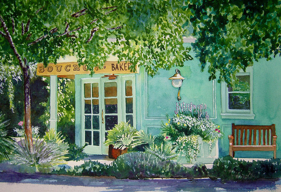 Landscape Painting - Bouchon Bakery in the Morning by Gail Chandler