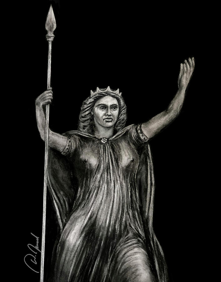 London Drawing -  Boudica Warrior Queen by Walter Israel