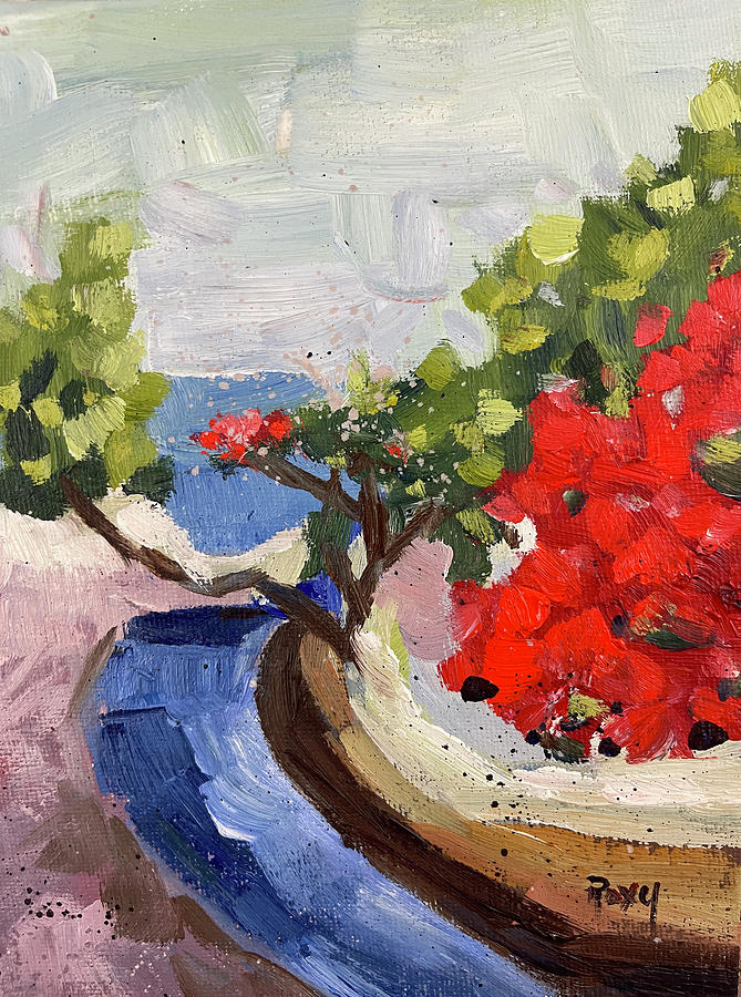 Bougainvillea at the Beach Painting by Roxy Rich