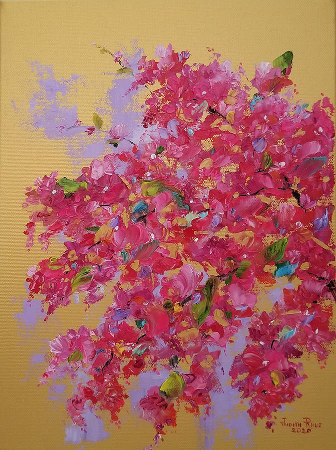 Bougainvillea on Gold Painting by Judith Rhue