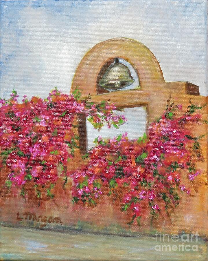 Bougainvillea Over the Adobe Painting by Laurie Morgan