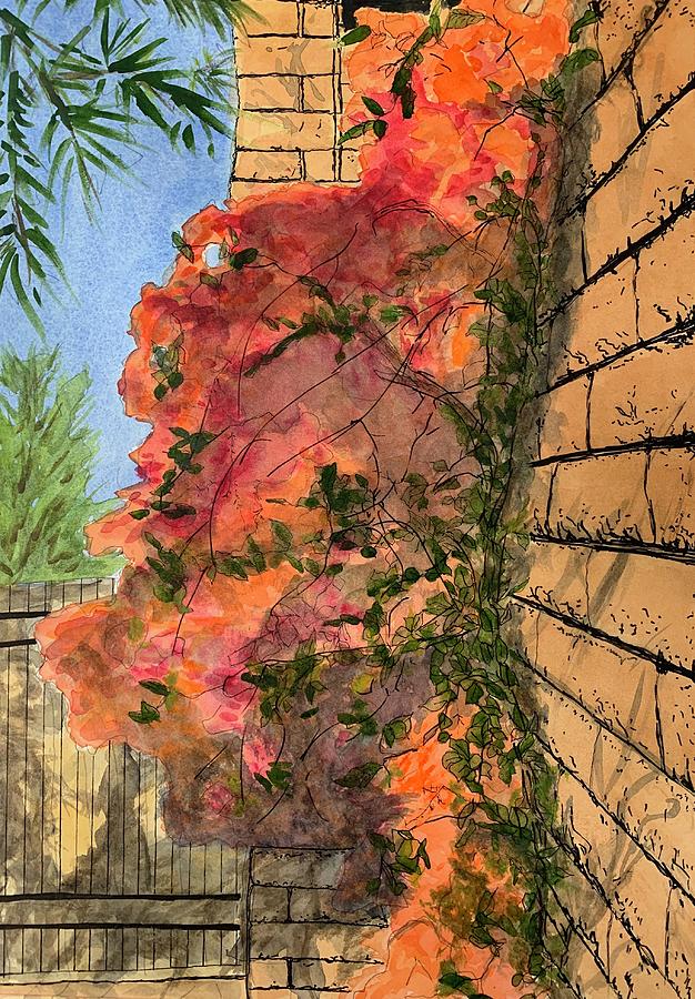 Bougainvillea Wall Painting by Jane Hayes