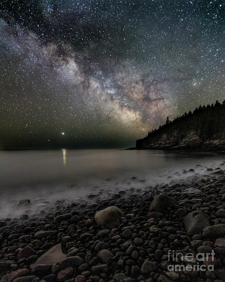 Boulder Beach Milky Way - Acadia Photograph by Craig Shaknis