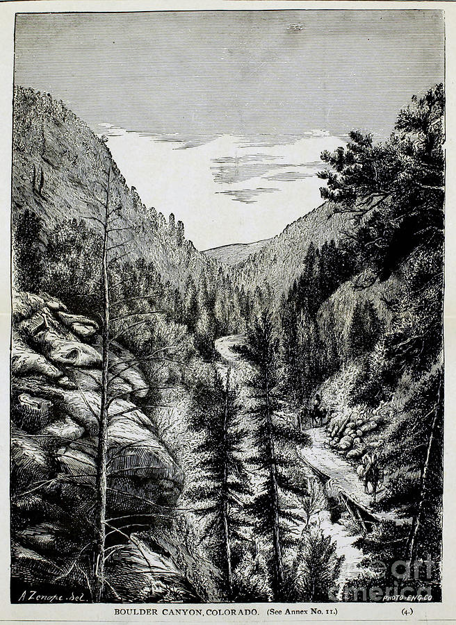 Boulder Canyon, Colorado a3 Drawing by Historic Illustrations - Fine ...