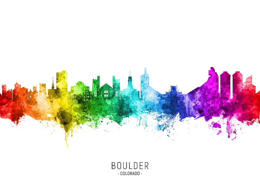 Boulder Colorado Skyline #19 Digital Art by Michael Tompsett