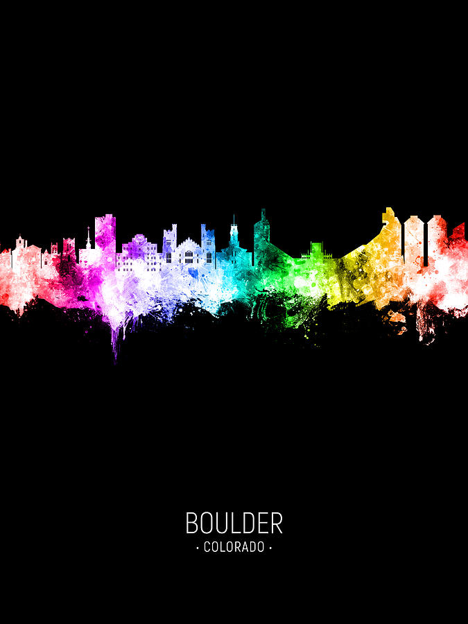 Boulder Colorado Skyline #28 Digital Art by Michael Tompsett