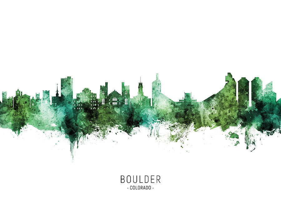 Boulder Colorado Skyline #69 Digital Art by Michael Tompsett