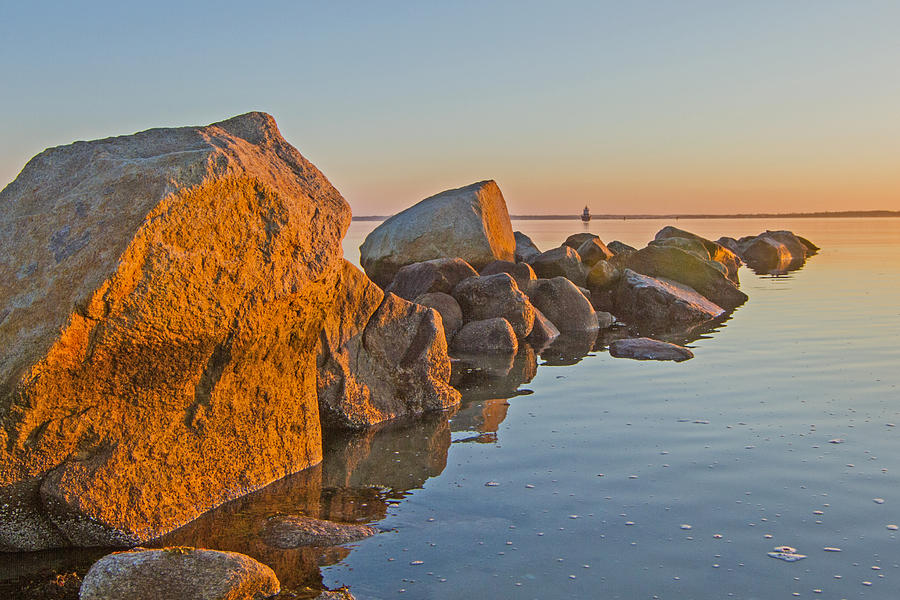 Boulders at sunrise Photograph by Nautical Chartworks