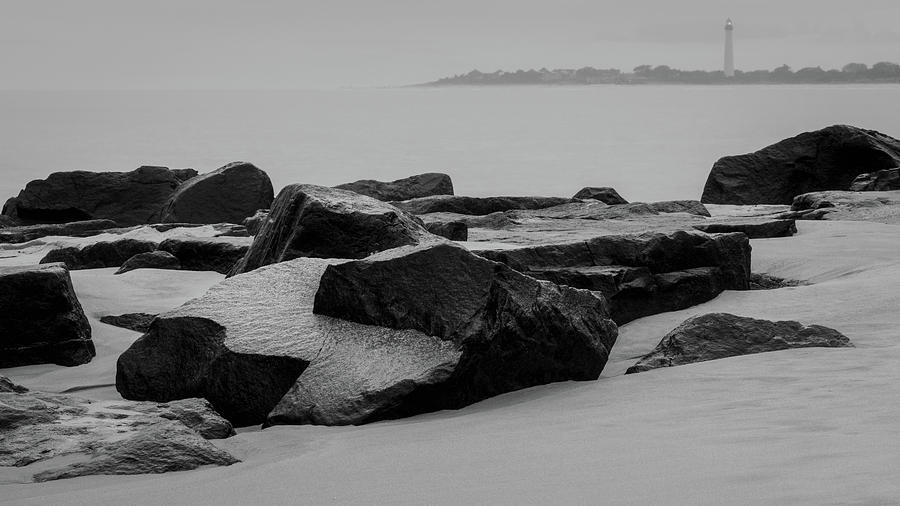 Boulders on Cape May Beach Photograph by Jason Fink