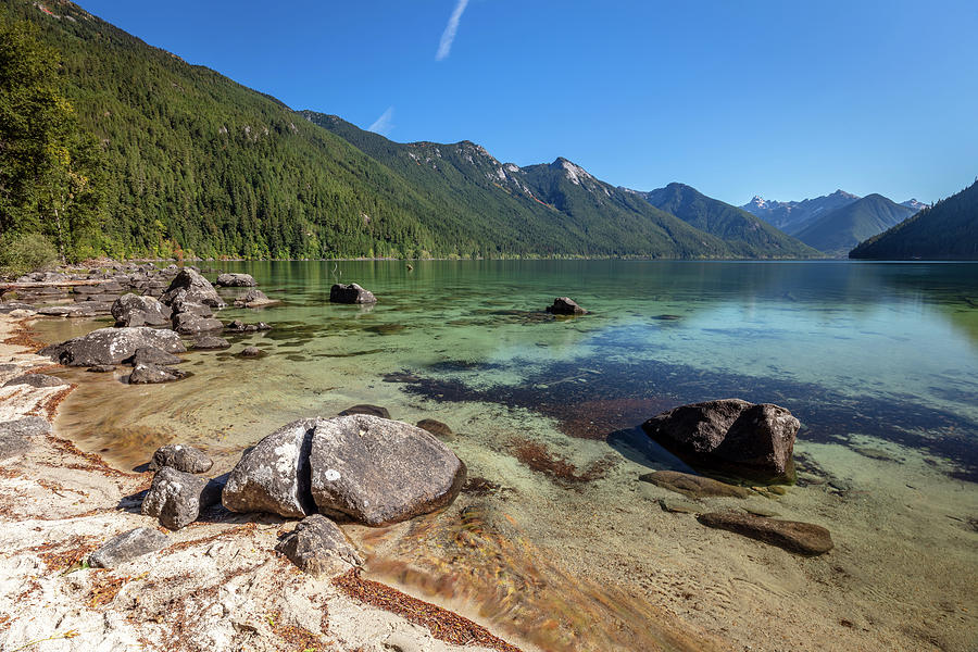 Boulders on the beach of Chilliwack Lake Photograph by Pierre Leclerc Photography