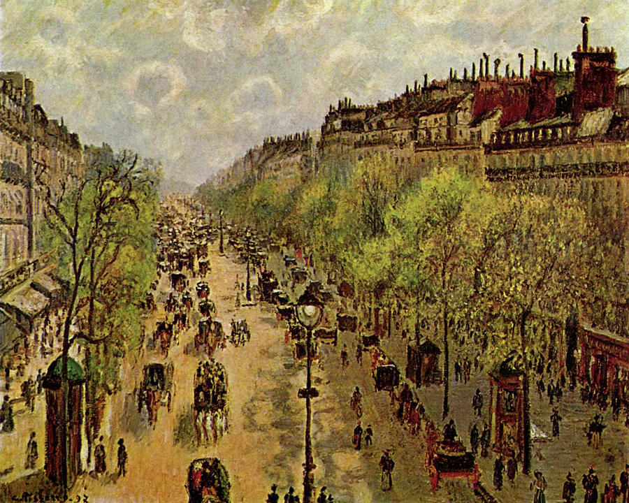 Camille Pissarro Painting - Boulevard Montmartre Springtime by Camille Pissarro