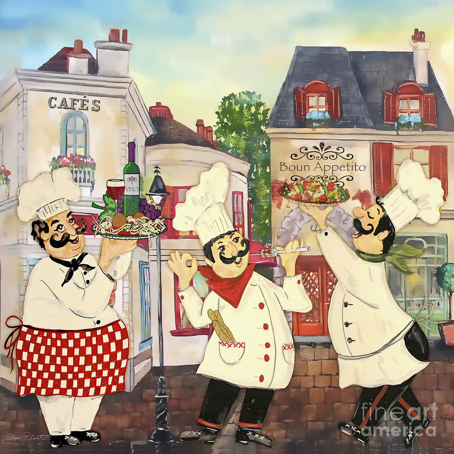 Boun Appetito Italian Chefs Painting by Jean Plout