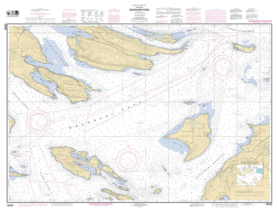 Boundary Pass Washington, Noaa Chart 18432 Digital Art by Nautical ...