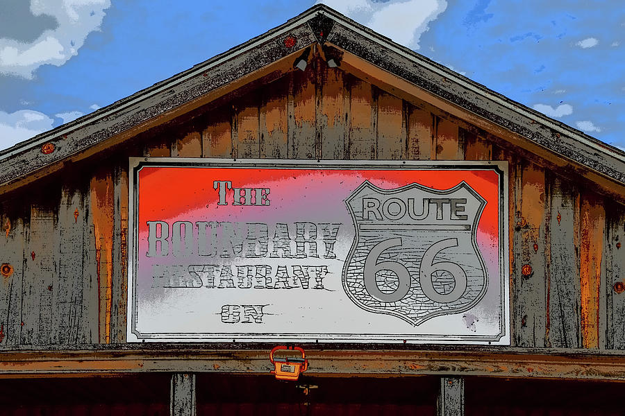 Boundary Restaurant Route 66 Old and Weathered Photograph by Debra Martz