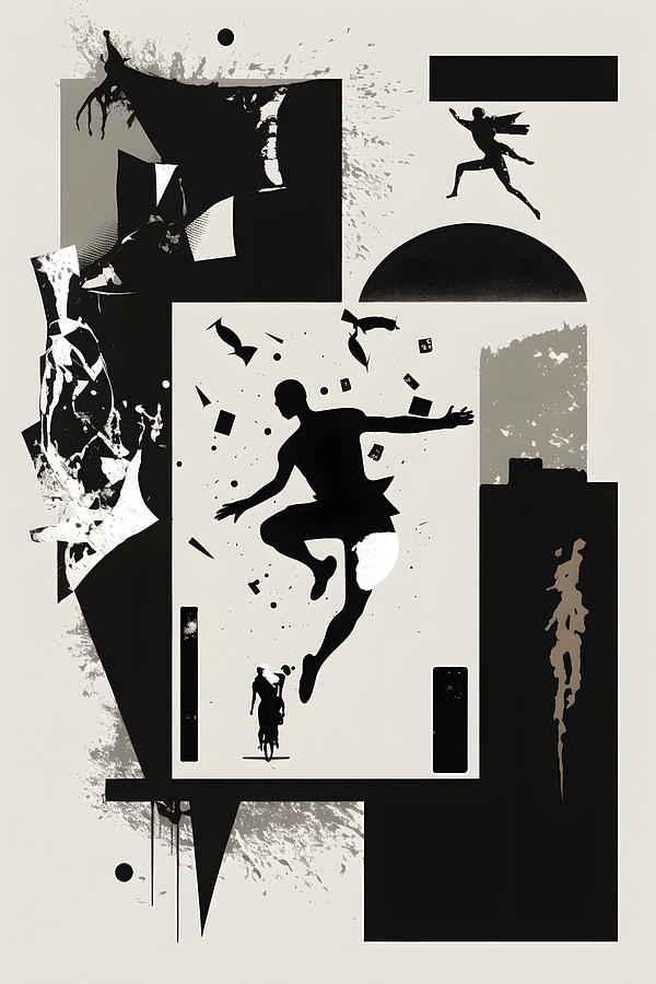 Silhouettes Digital Art - Bounding Figures by TintoDesigns