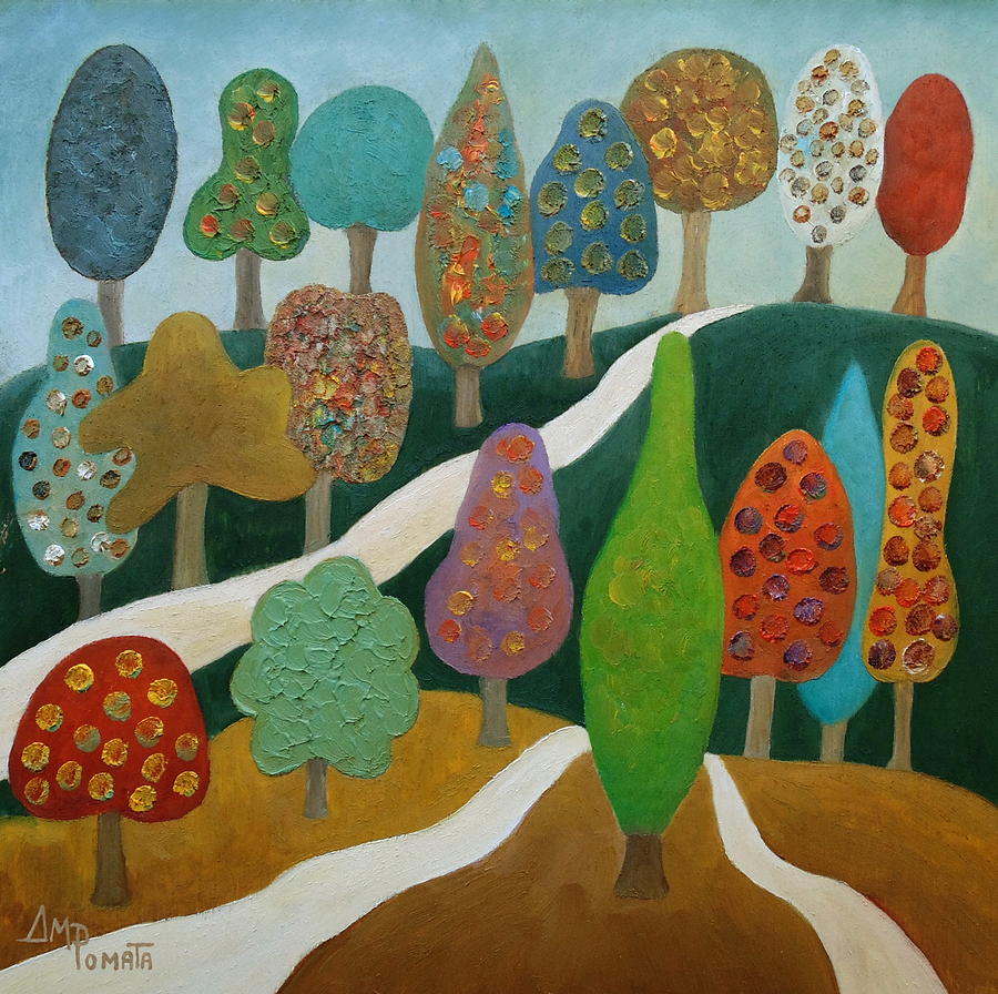 Bountiful Trees Painting by Angeles M Pomata
