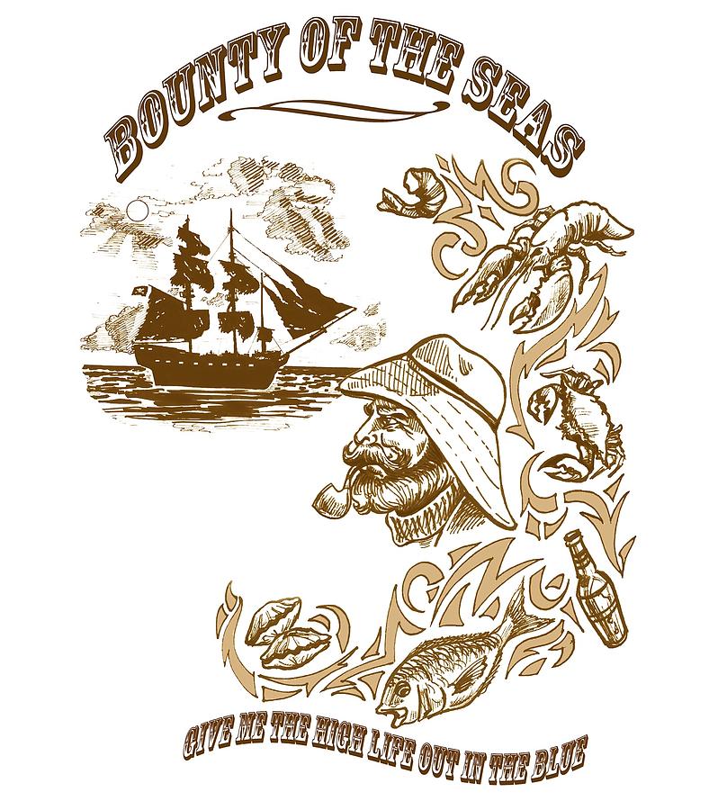 Bounty of the Seas Drawing by David Goldstein - Pixels