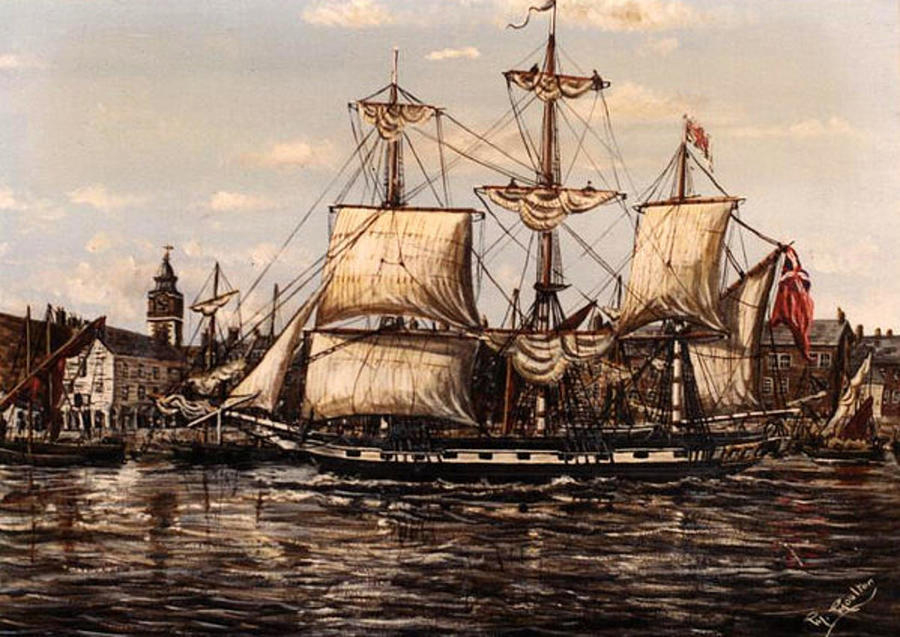 Bounty Passing Wapping London Painting by Mackenzie Moulton
