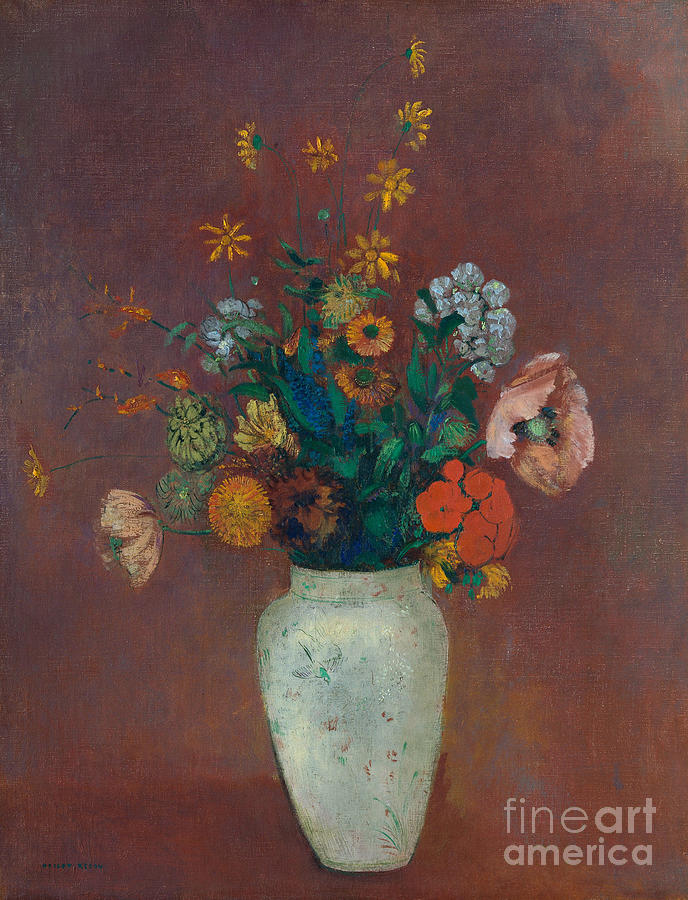 Bouquet in a Chinese Vase, c1913 Painting by Odilon Redon