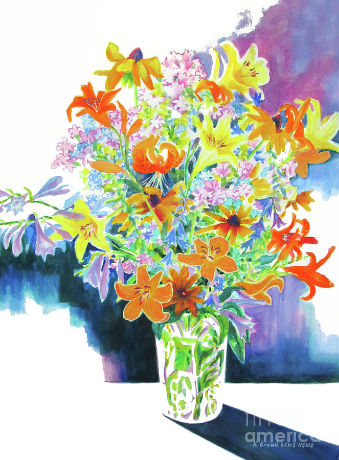 Bouquet in Light and Dark Painting by Kathy Braud