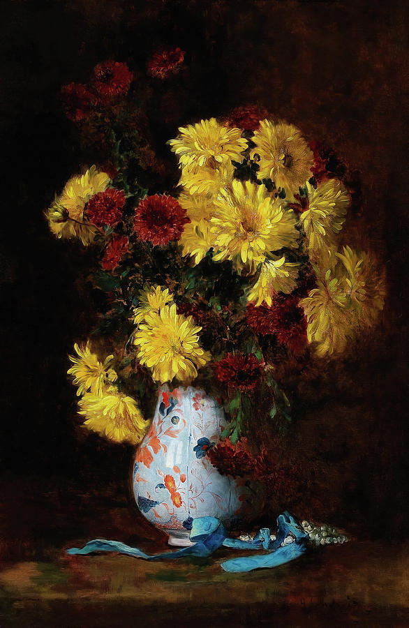 Bouquet of Asters in a Vase by Eugene Henri Cauchois Photograph by Carlos Diaz
