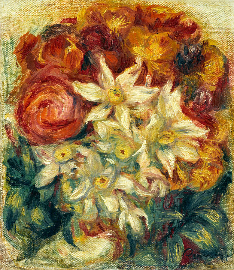 Bouquet of Daffodils and Roses Painting by Auguste Renoir