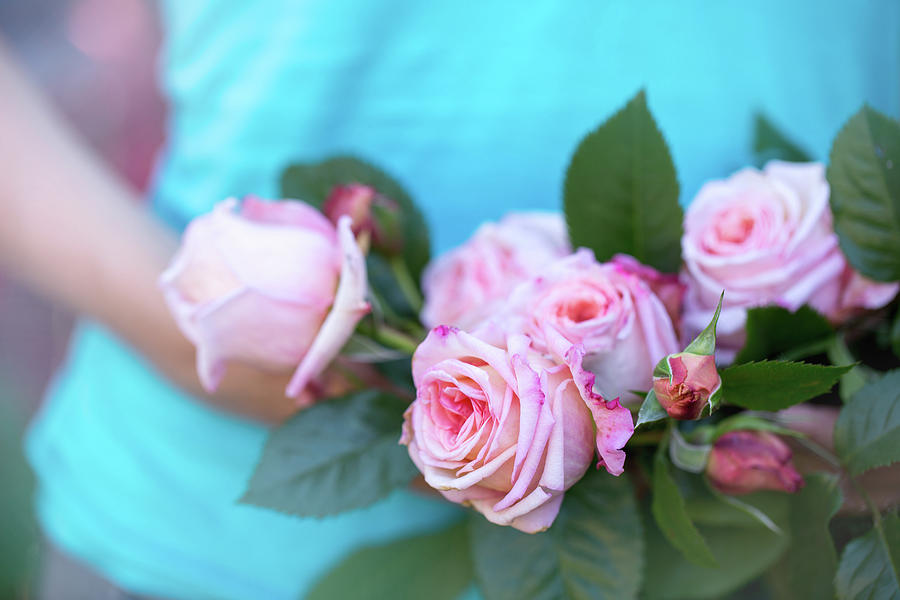 Bouquet of delicate pink roses Photograph by Iuliia Malivanchuk