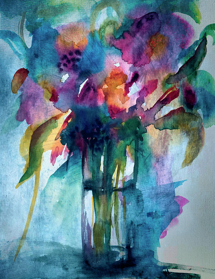 Bouquet of flowers Painting by Ann Leech