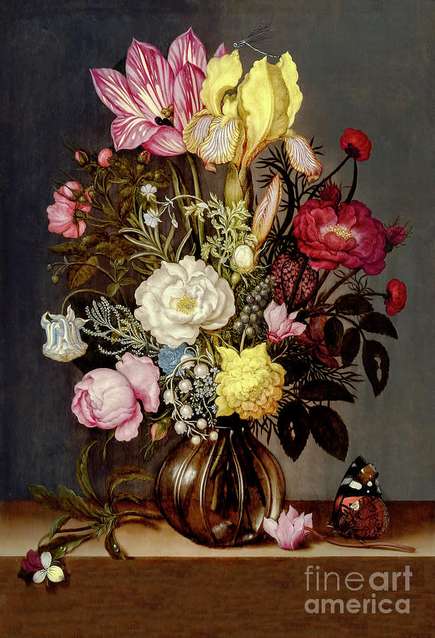 Bouquet of Flowers in a Glass Vase by  Ambrosius Bosschaert Photograph by Carlos Diaz
