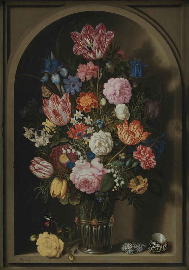 Bouquet of Flowers in a Stone Niche Photograph by Paul Fearn