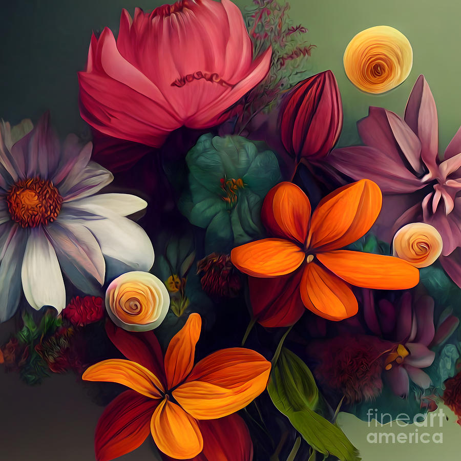 Bouquet of flowers Painting by Jirka Svetlik