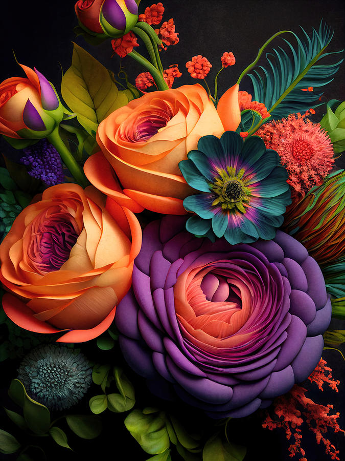 Bouquet of flowers No10 Digital Art by Jirka Svetlik