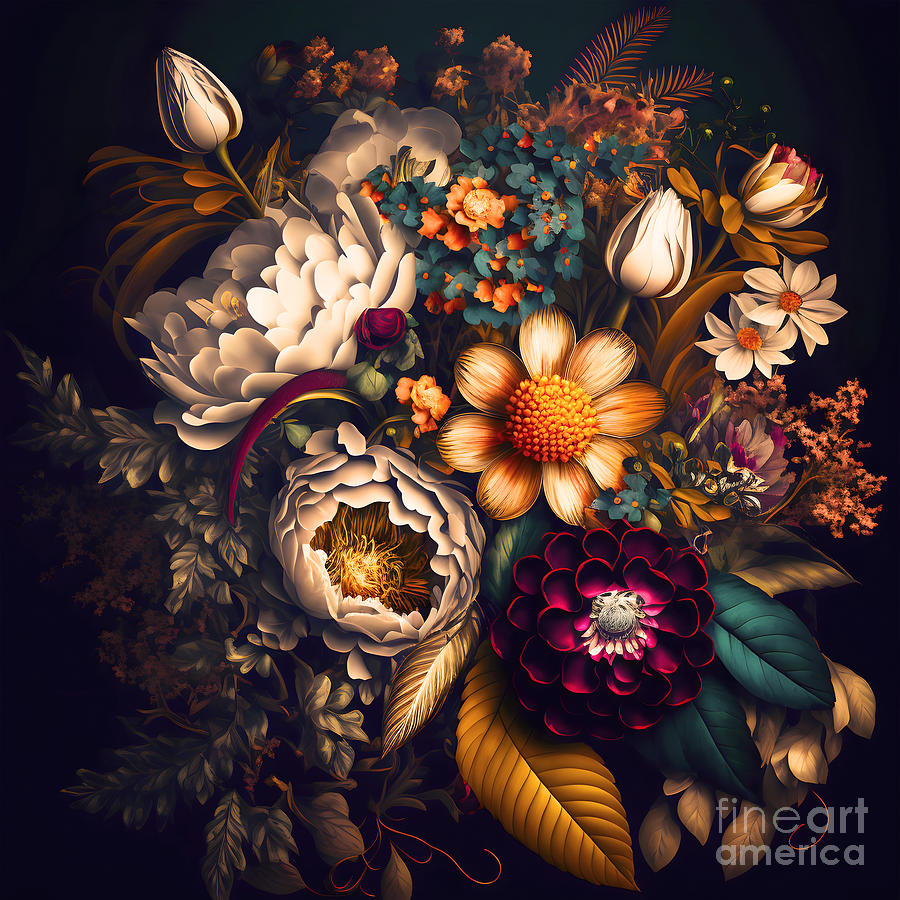 Bouquet of flowers No11 Digital Art by Jirka Svetlik