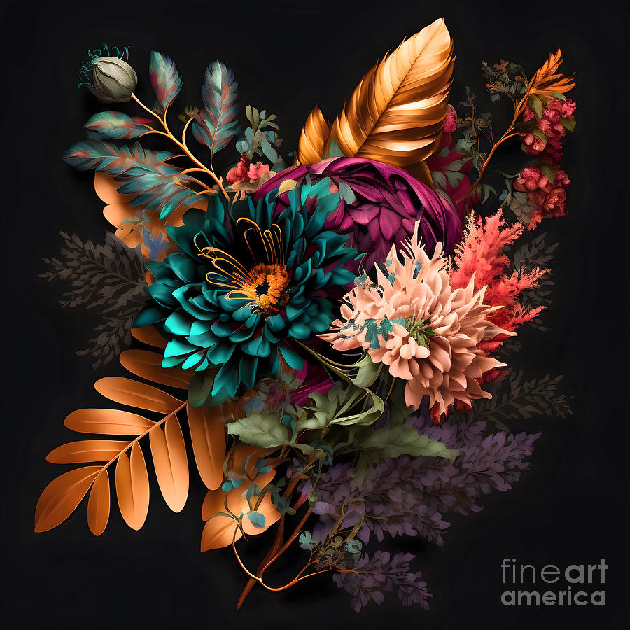 Bouquet of flowers No13 Digital Art by Jirka Svetlik