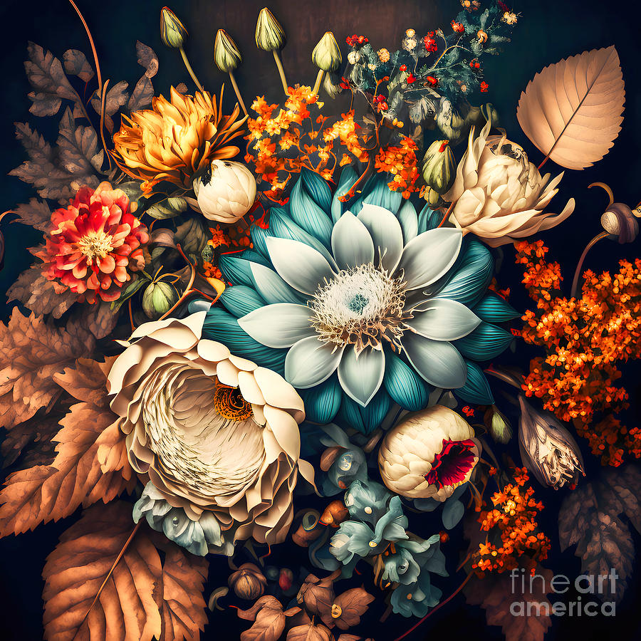 Bouquet of flowers No14 Digital Art by Jirka Svetlik
