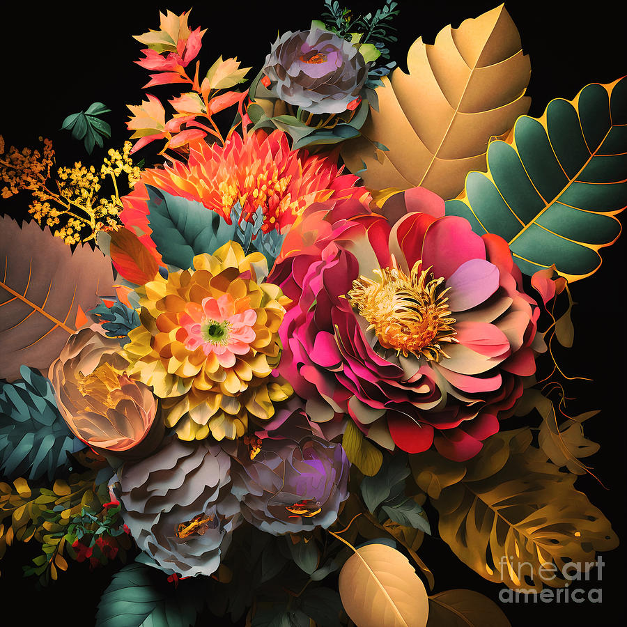 Bouquet of flowers No3 Painting by Jirka Svetlik