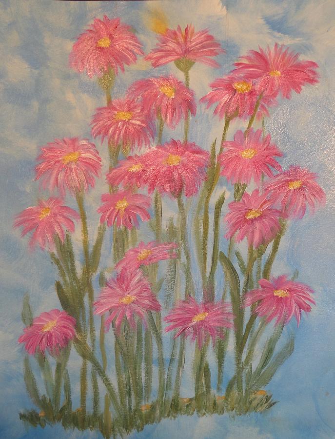 Garden Asters  Painting by Rosie Foshee