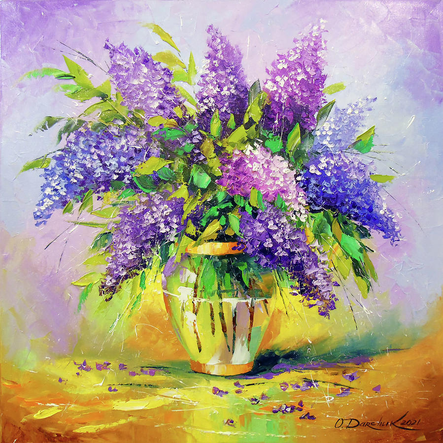 Bouquet of lilac in a vase Painting by Olha Darchuk | Fine Art America