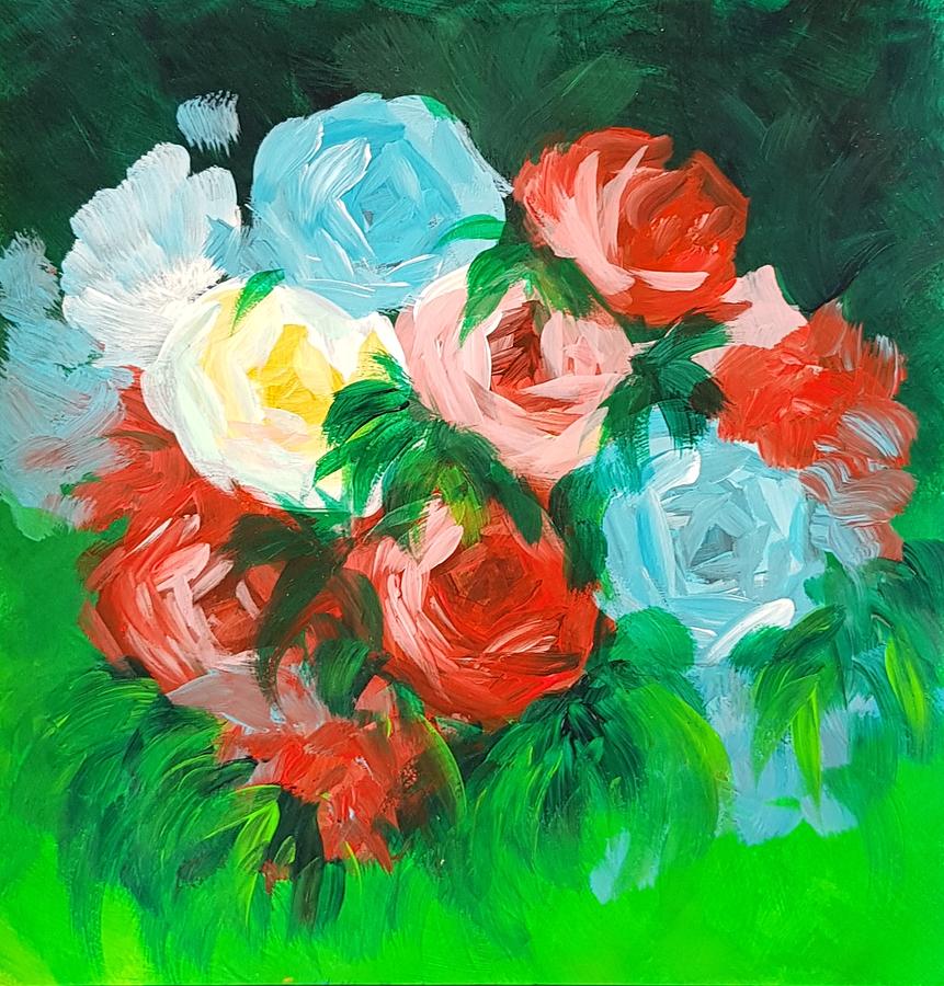 Bouquet of Roses Painting by Nicole Tang
