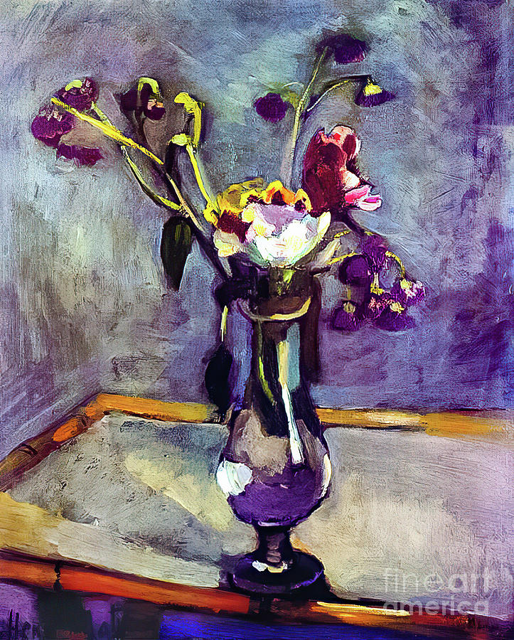 Bouquet On A Bamboo Table By Henri Matisse Painting By Henri Matisse Pixels