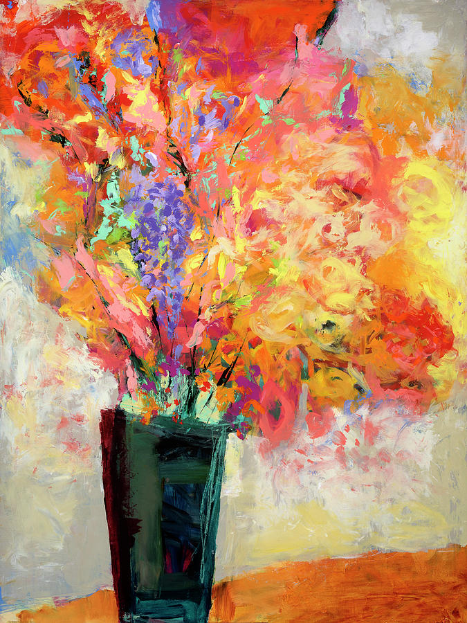 Bouquet on Table #2 Painting by Jane Davies