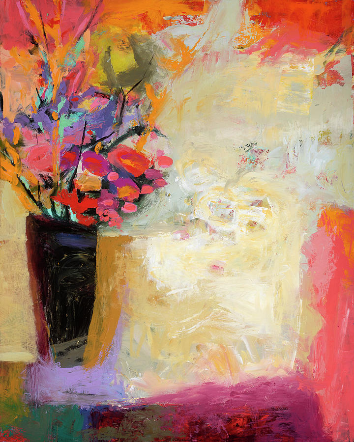 Bouquet on Table Painting by Jane Davies