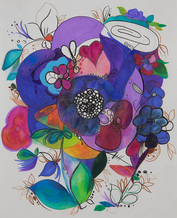 Bouquets Zentangle Collection Drawing by Vee Martinez Pixels