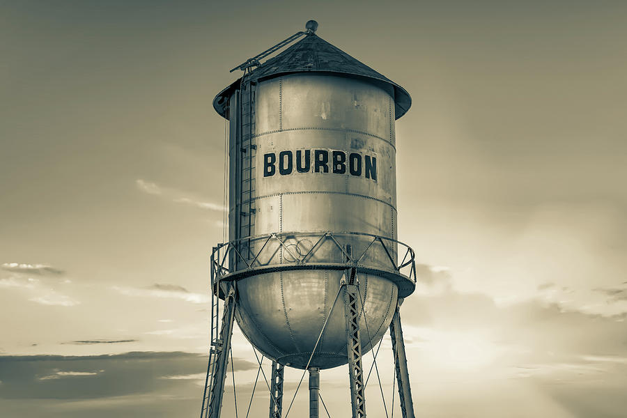 Bourbon Barrel Tank - Sepia Sunset Photograph by Gregory Ballos