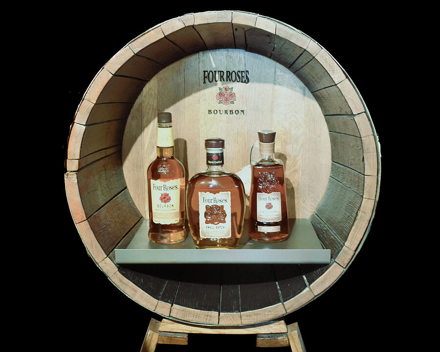 Bourbon selections by Four Roses Photograph by Mike Worley Bourbon selections by Four Roses Photograph by Mike Worley