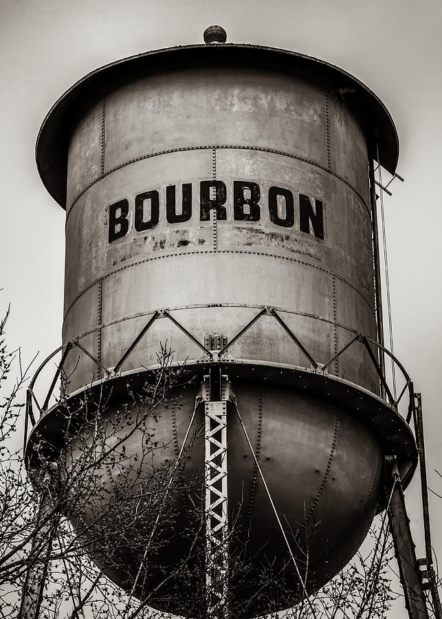 Bourbon Whiskey Tower in Sepia Photograph by Gregory Ballos