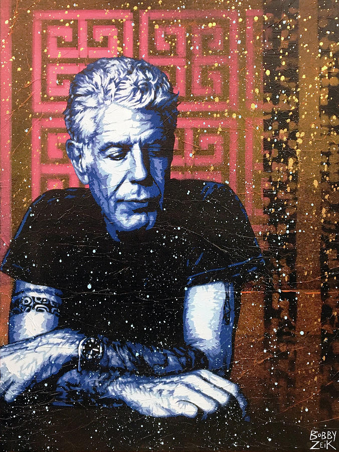 Bourdain - The Parts Unknown Painting by Bobby Zeik